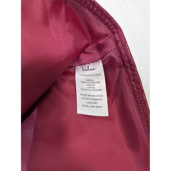 Lulus red pleather flare mini skirt women's sz large new with tags 30" waist B3 - Picture 5 of 9